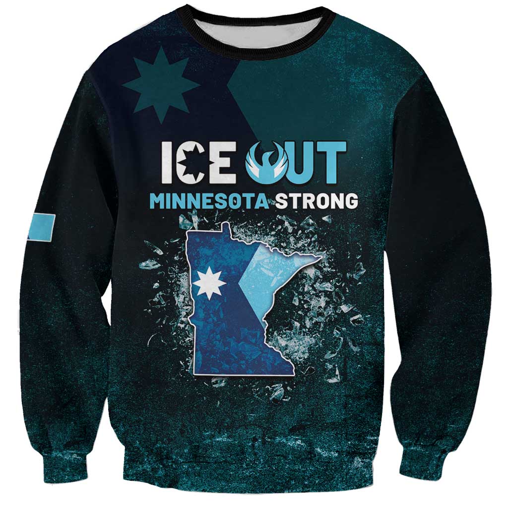 Personalized Ice Out Of Minnesota Sweatshirt State Flag Justice Protest Resistance