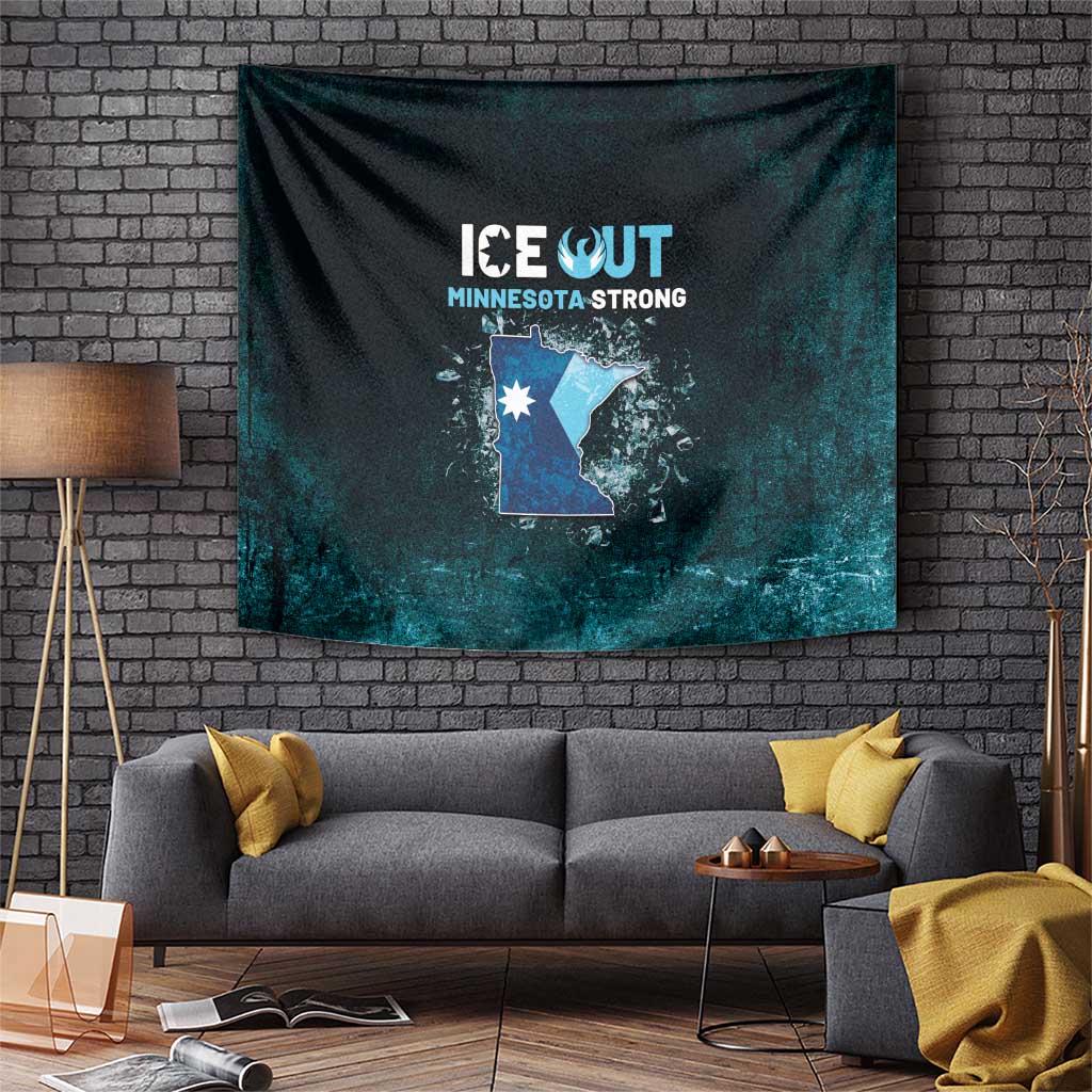 Ice Out Of Minnesota Tapestry State Flag Justice Protest Resistance