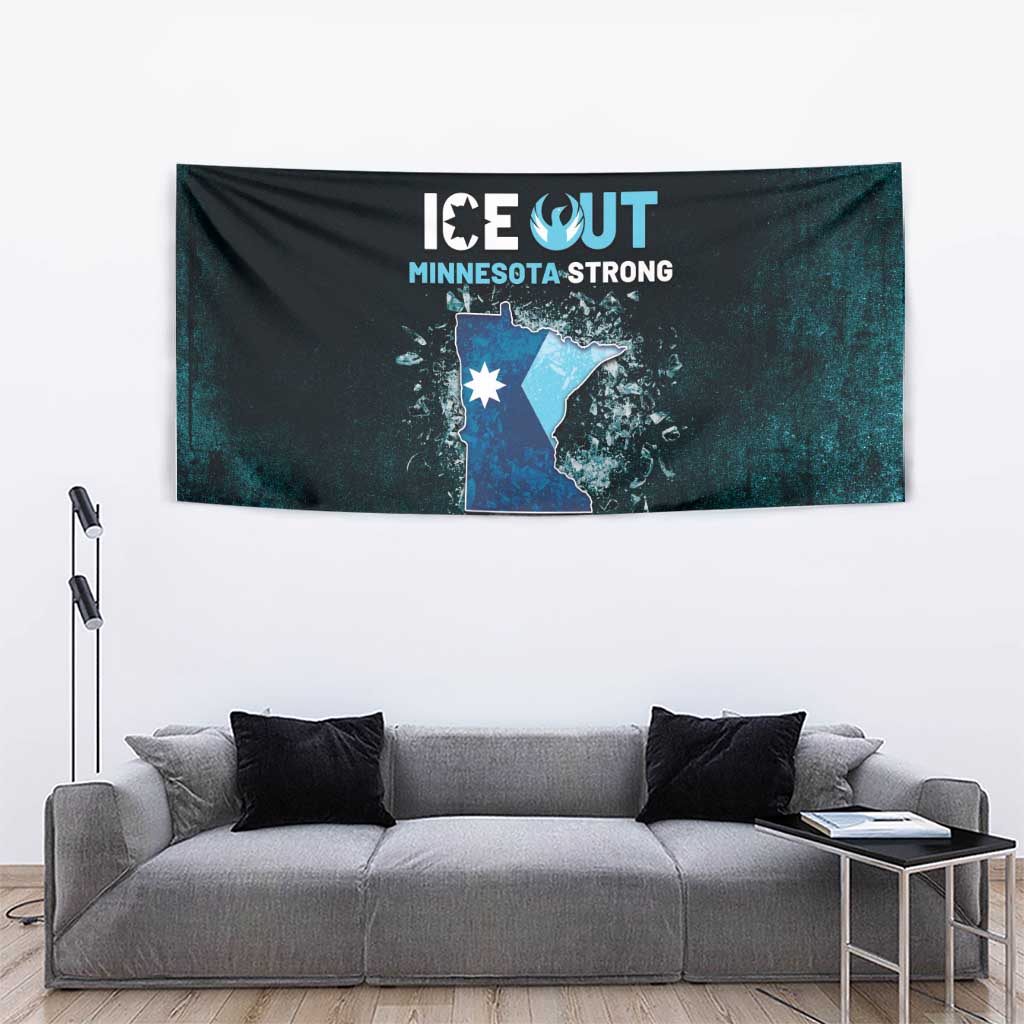 Ice Out Of Minnesota Tapestry State Flag Justice Protest Resistance