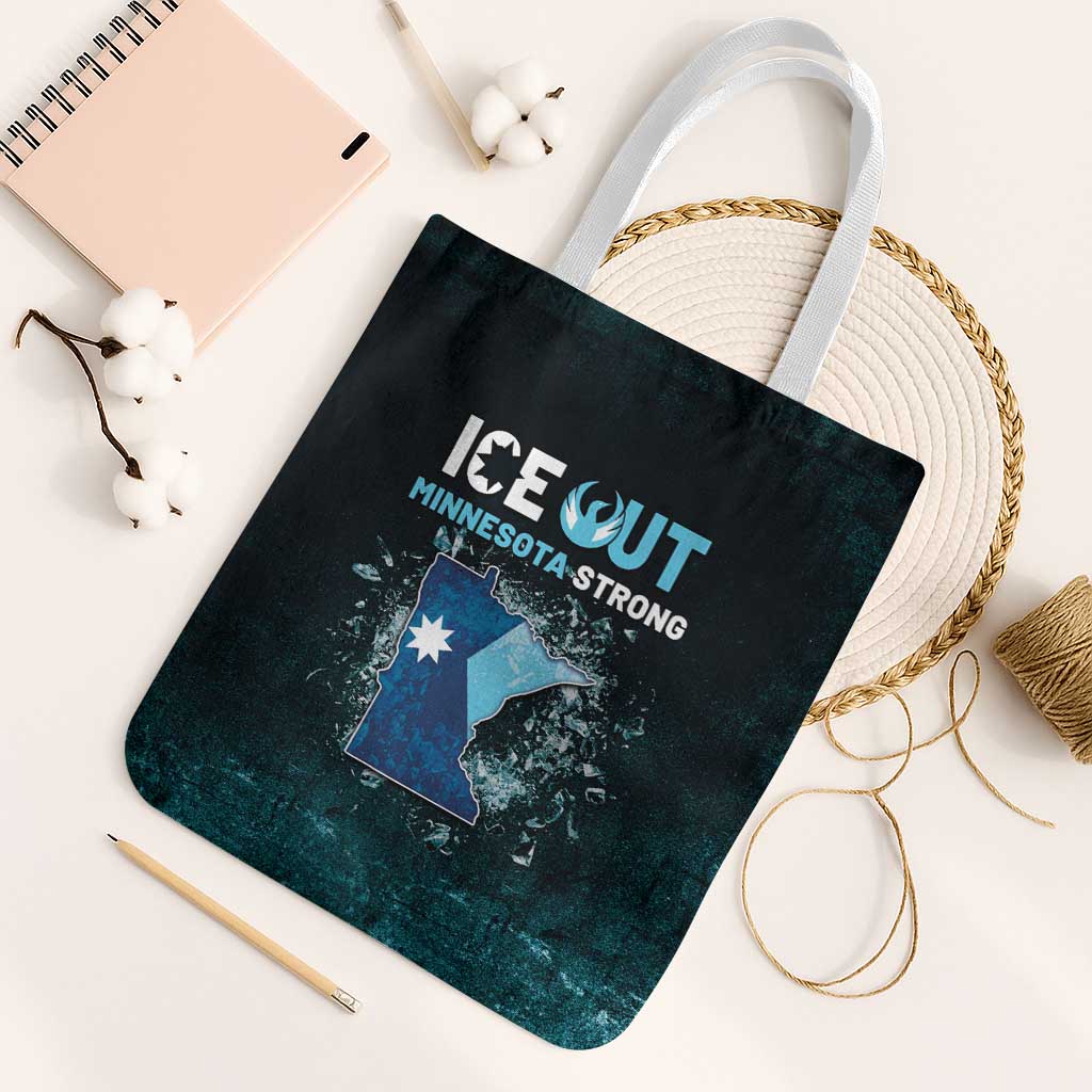Ice Out Of Minnesota Tote Bag State Flag Justice Protest Resistance