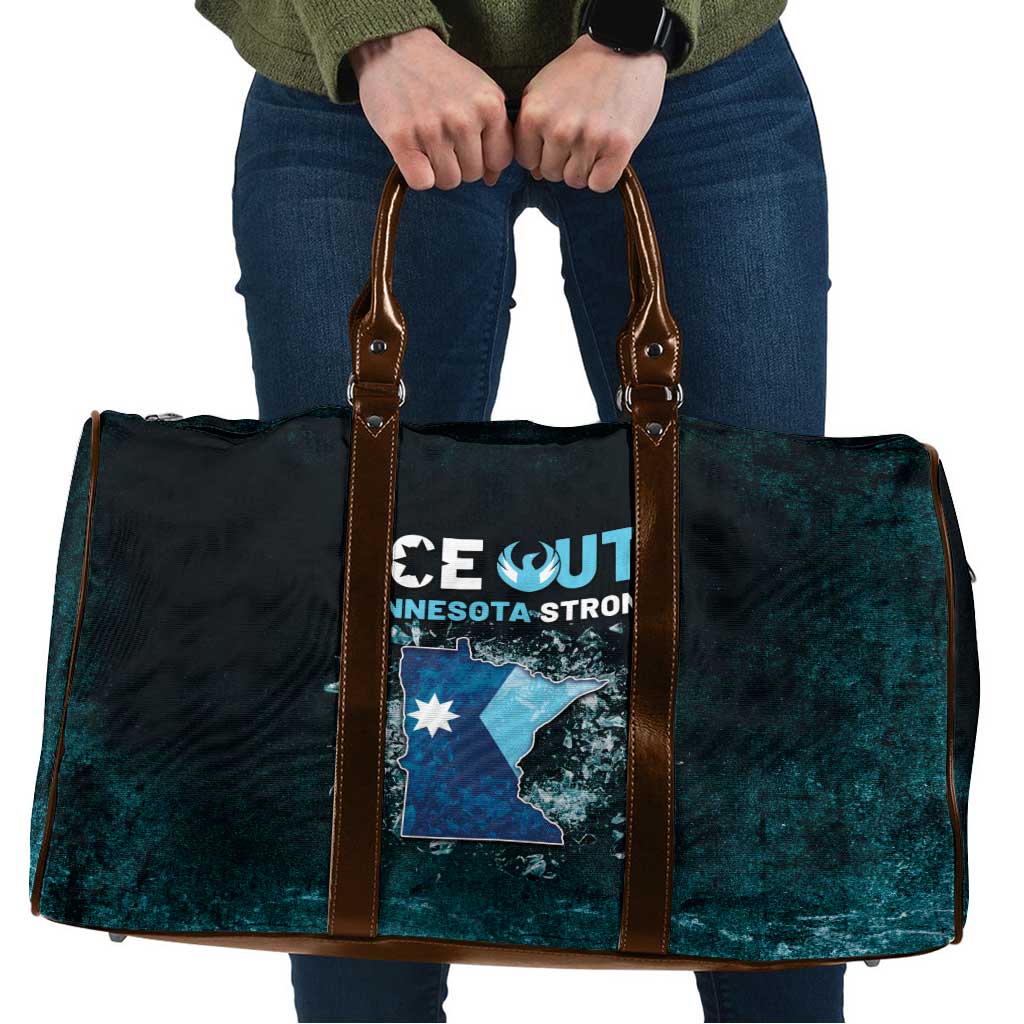 Ice Out Of Minnesota Travel Bag State Flag Justice Protest Resistance