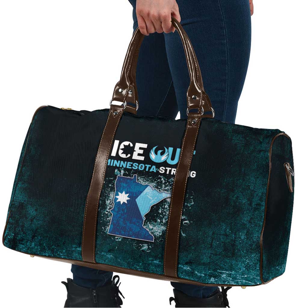 Ice Out Of Minnesota Travel Bag State Flag Justice Protest Resistance