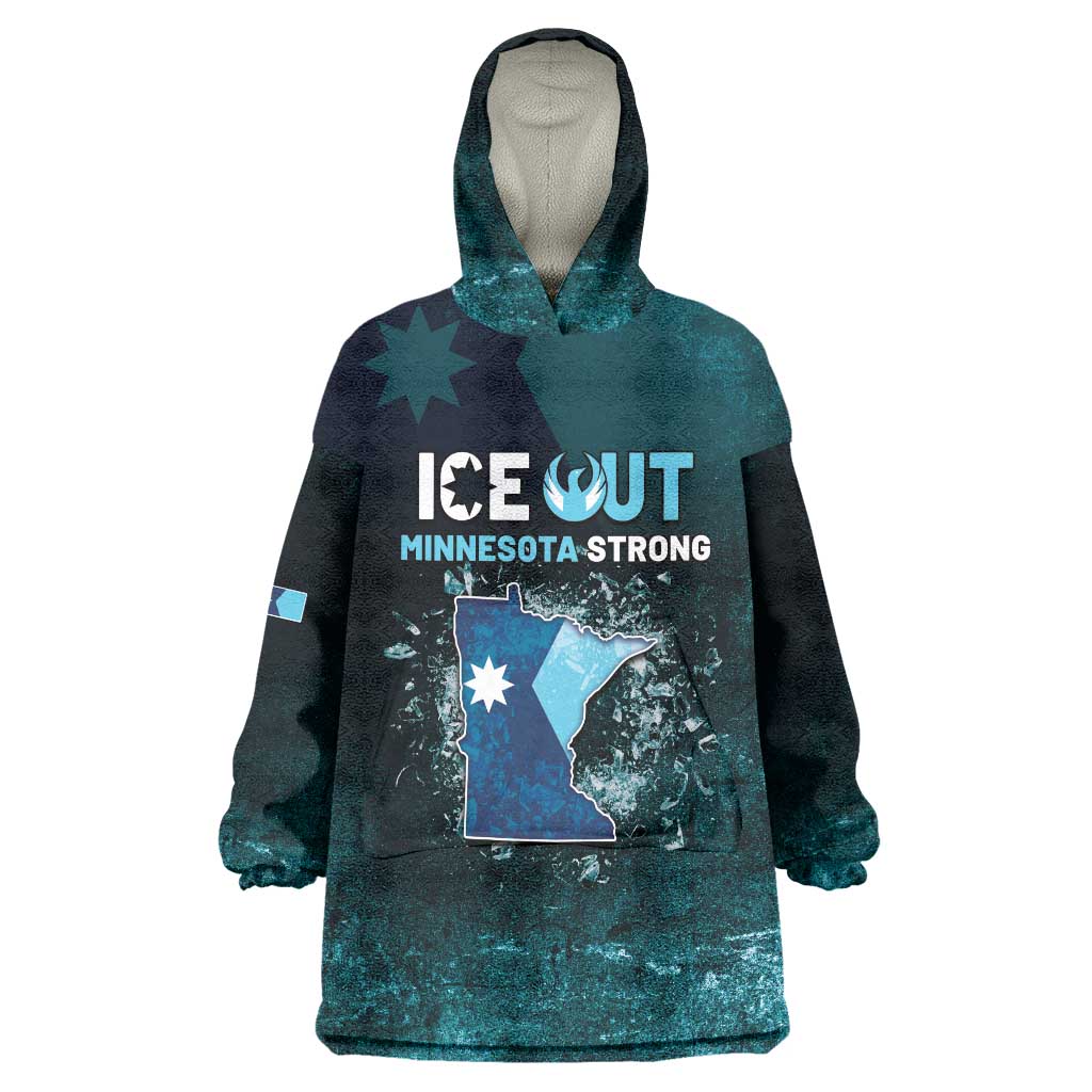 Personalized Ice Out Of Minnesota Wearable Blanket Hoodie State Flag Justice Protest Resistance