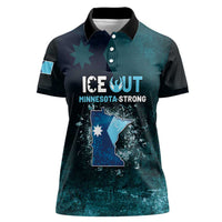 Personalized Ice Out Of Minnesota Women Polo Shirt State Flag Justice Protest Resistance