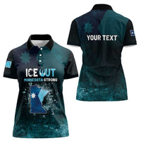 Personalized Ice Out Of Minnesota Women Polo Shirt State Flag Justice Protest Resistance