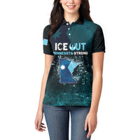 Personalized Ice Out Of Minnesota Women Polo Shirt State Flag Justice Protest Resistance
