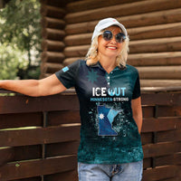 Personalized Ice Out Of Minnesota Women Polo Shirt State Flag Justice Protest Resistance
