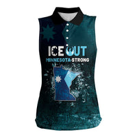 Personalized Ice Out Of Minnesota Women Sleeveless Polo Shirt State Flag Justice Protest Resistance