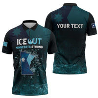 Personalized Ice Out Of Minnesota Zipper Polo Shirt State Flag Justice Protest Resistance