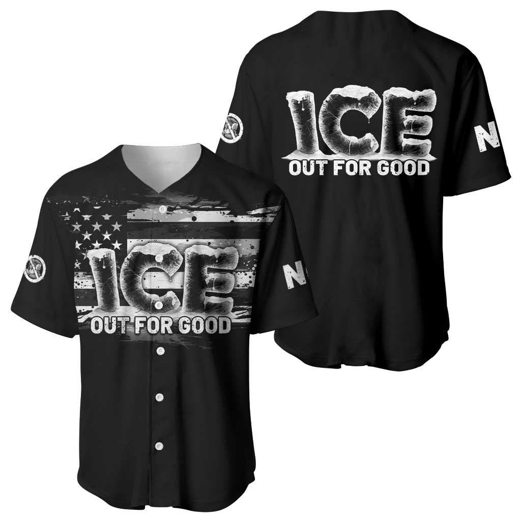 Ice Out For Good Baseball Jersey No Ice Patriotic Protest