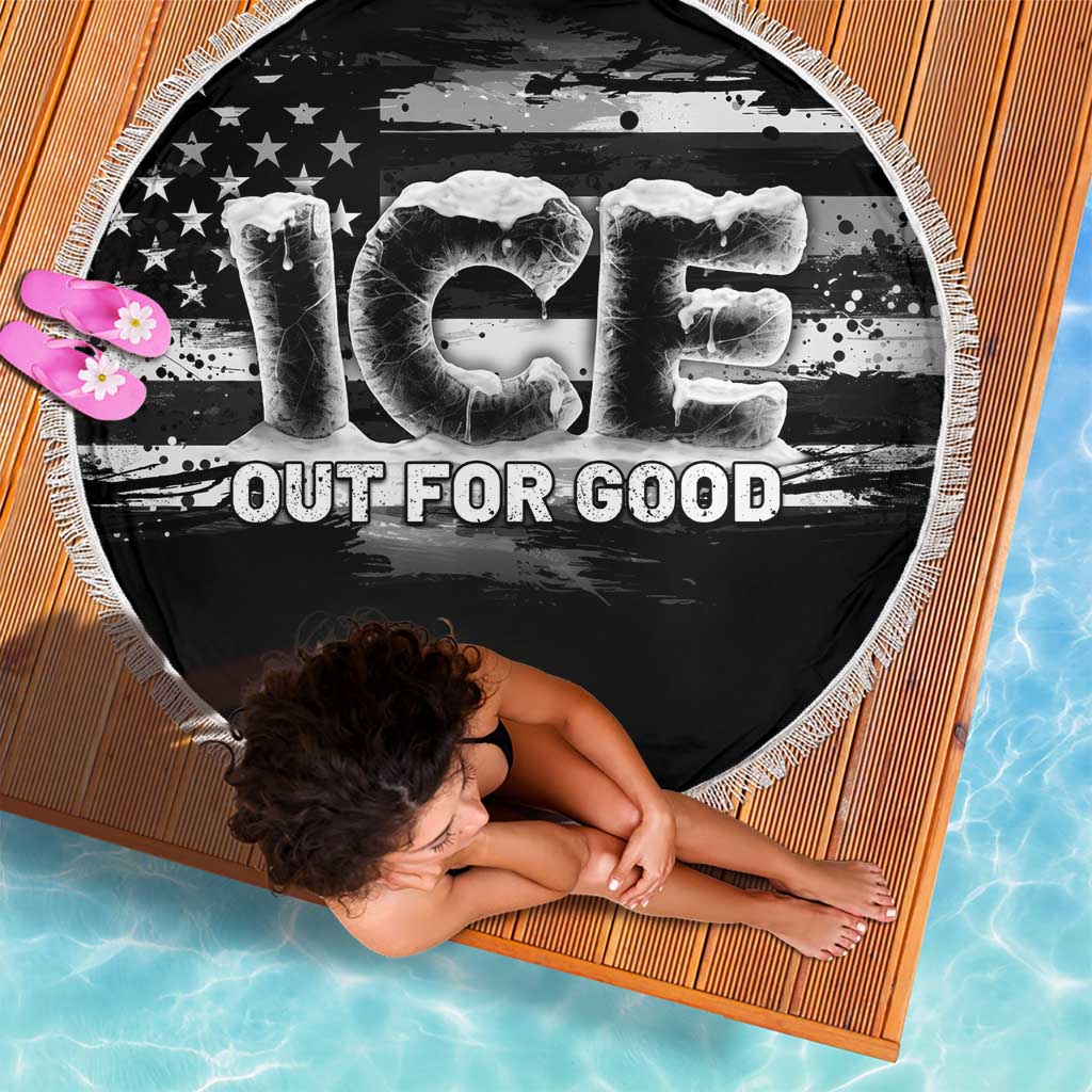 Ice Out For Good Beach Blanket No Ice Patriotic Protest