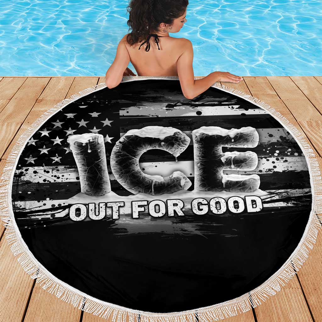 Ice Out For Good Beach Blanket No Ice Patriotic Protest