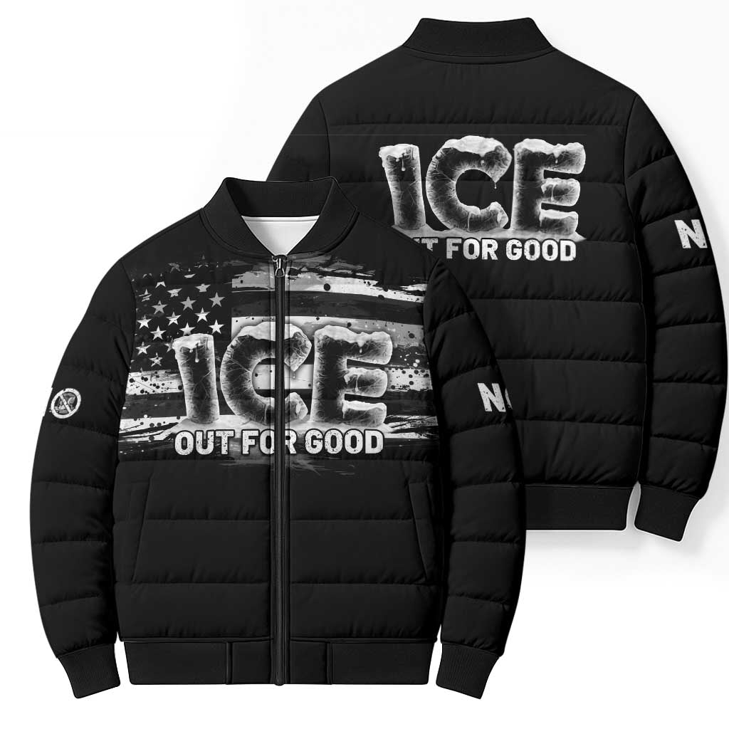 Ice Out For Good Bomber Puffer Jacket No Ice Patriotic Protest