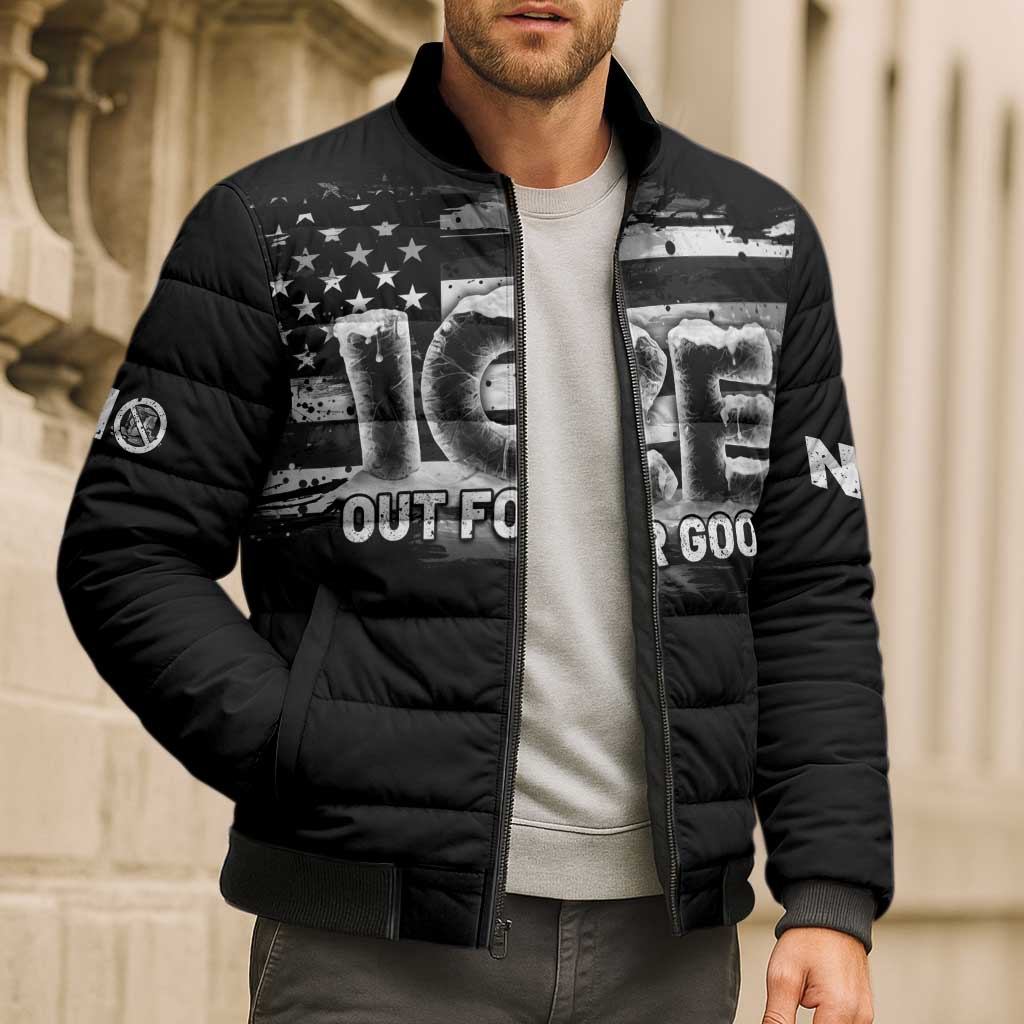 Ice Out For Good Bomber Puffer Jacket No Ice Patriotic Protest