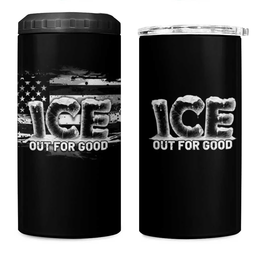 Ice Out For Good 4 in 1 Can Cooler Tumbler No Ice Patriotic Protest