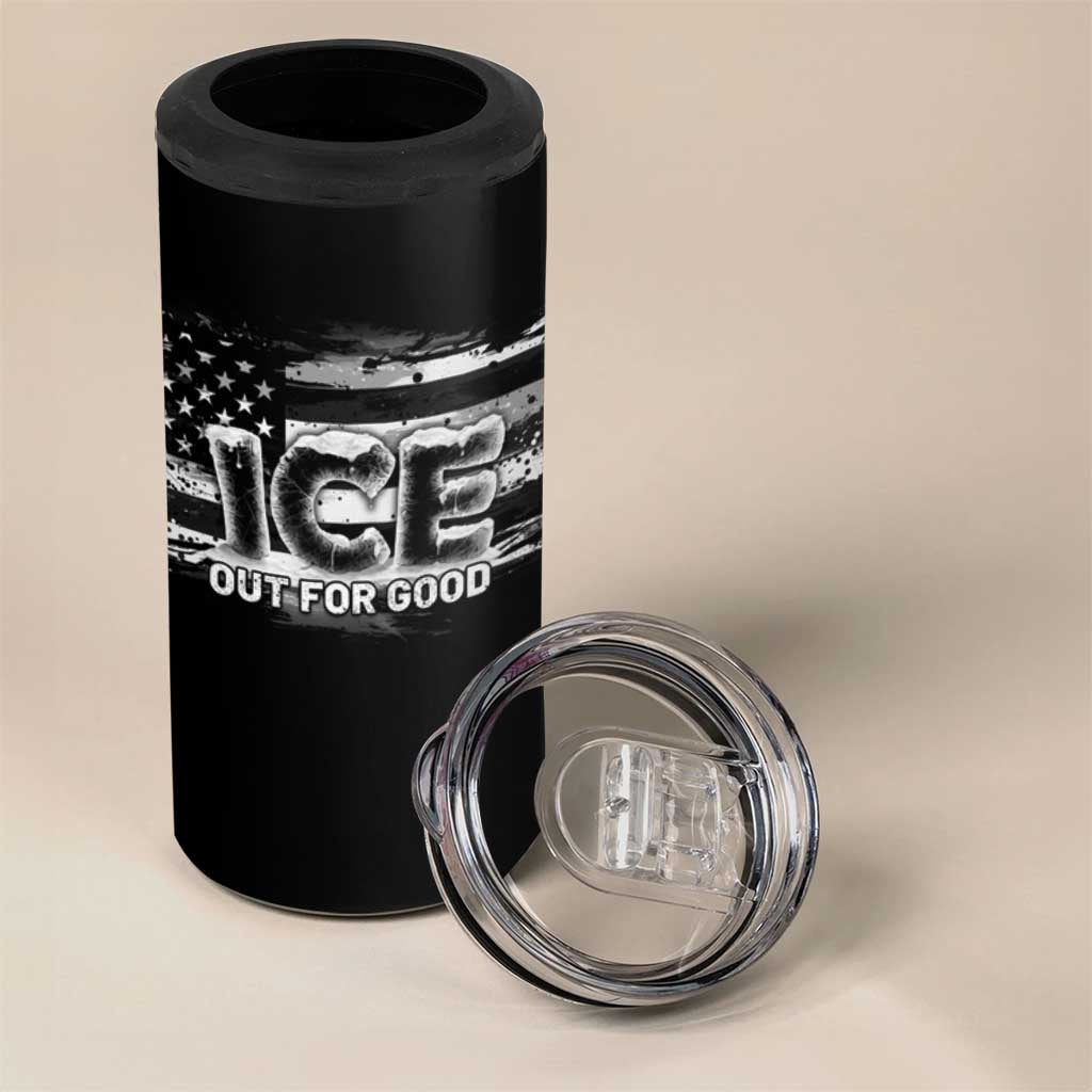 Ice Out For Good 4 in 1 Can Cooler Tumbler No Ice Patriotic Protest