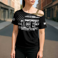 Ice Out For Good Cross Shoulder Shirt No Ice Patriotic Protest