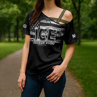 Ice Out For Good Cross Shoulder Shirt No Ice Patriotic Protest