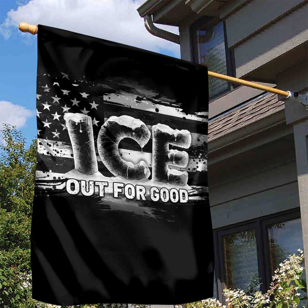 Ice Out For Good Garden Flag No Ice Patriotic Protest