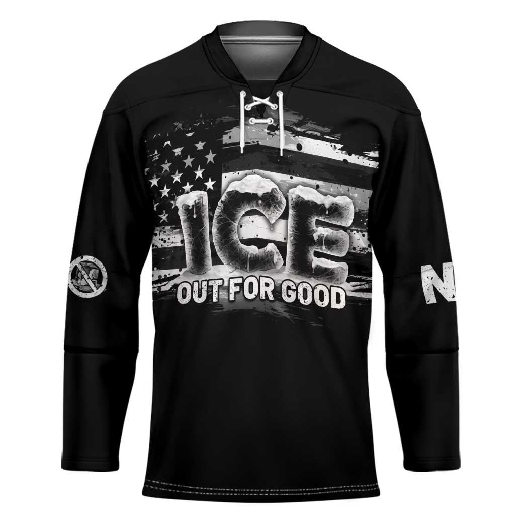 Ice Out For Good Hockey Jersey No Ice Patriotic Protest