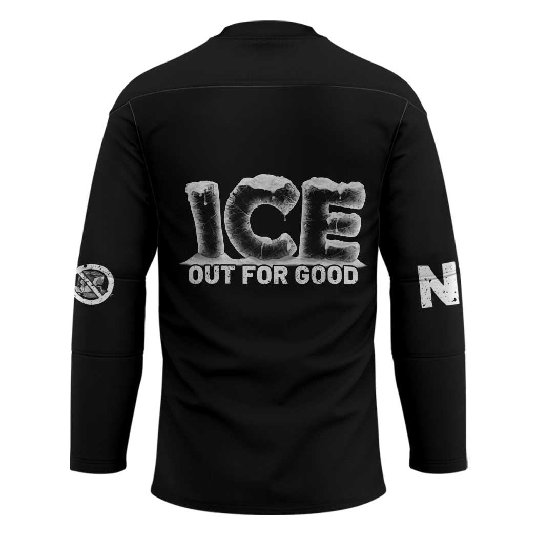 Ice Out For Good Hockey Jersey No Ice Patriotic Protest