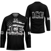 Ice Out For Good Hockey Jersey No Ice Patriotic Protest