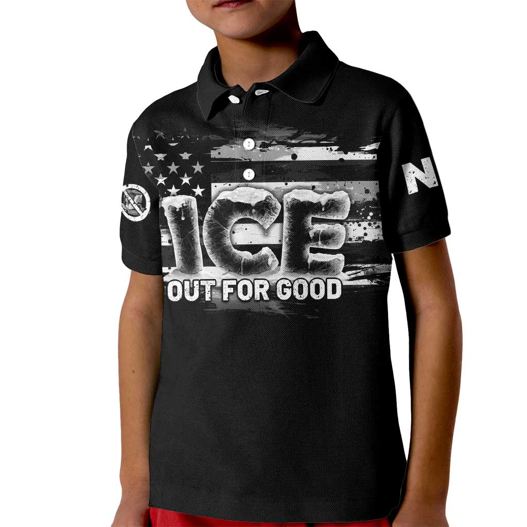 Ice Out For Good Kid Polo Shirt No Ice Patriotic Protest