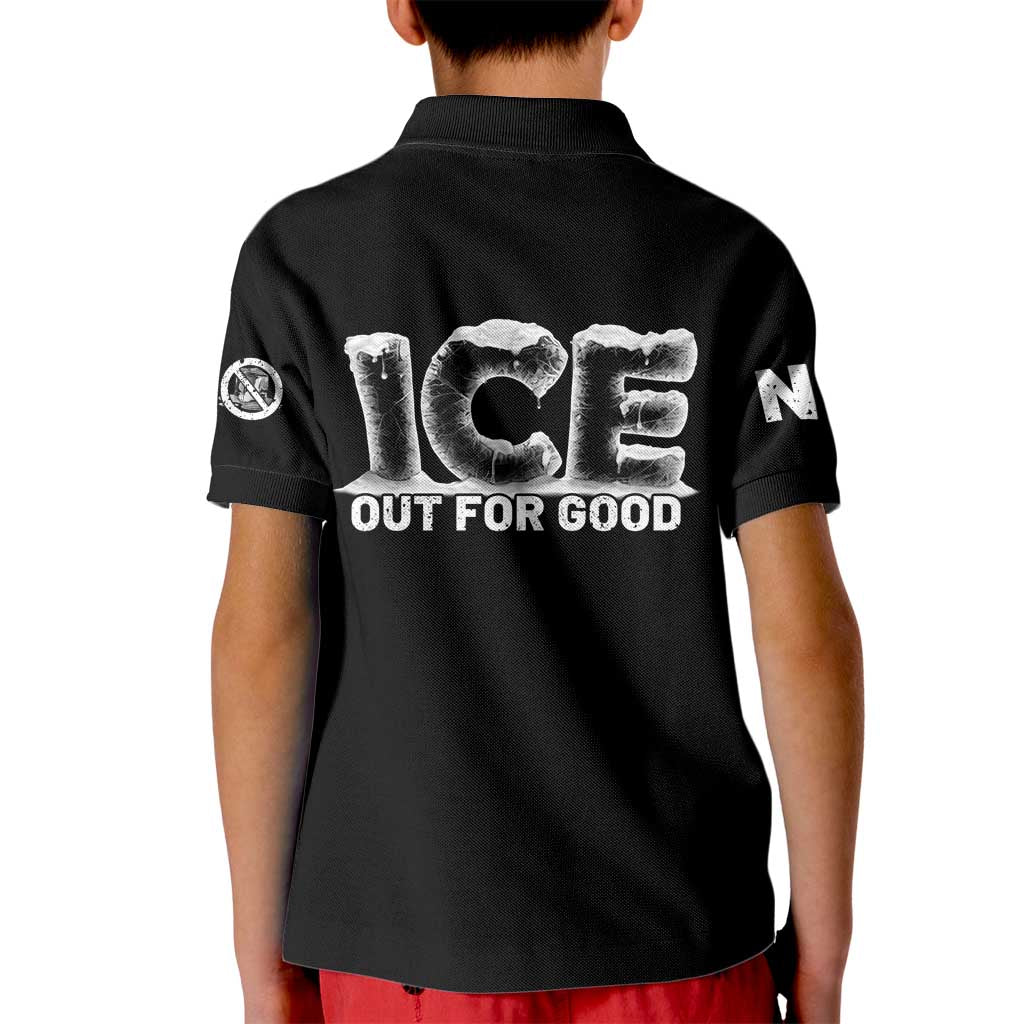 Ice Out For Good Kid Polo Shirt No Ice Patriotic Protest