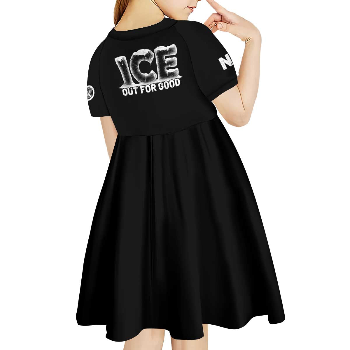 Ice Out For Good Kid Short Sleeve Dress No Ice Patriotic Protest
