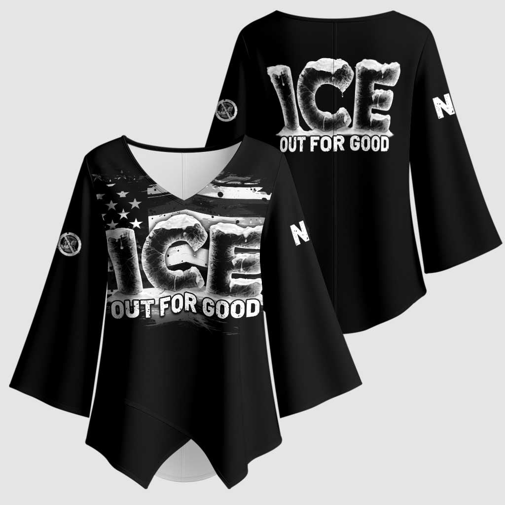 Ice Out For Good Kimono Sleeve Blouse No Ice Patriotic Protest