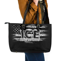 Ice Out For Good Leather Tote Bag No Ice Patriotic Protest