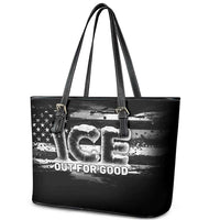 Ice Out For Good Leather Tote Bag No Ice Patriotic Protest