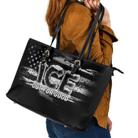 Ice Out For Good Leather Tote Bag No Ice Patriotic Protest