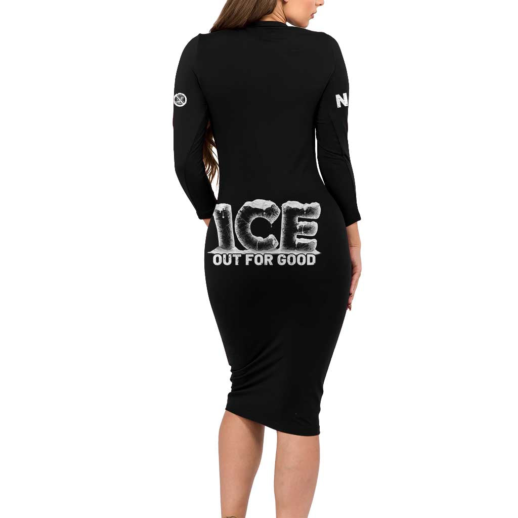 Ice Out For Good Long Sleeve Bodycon Dress No Ice Patriotic Protest