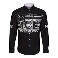 Ice Out For Good Long Sleeve Button Shirt No Ice Patriotic Protest