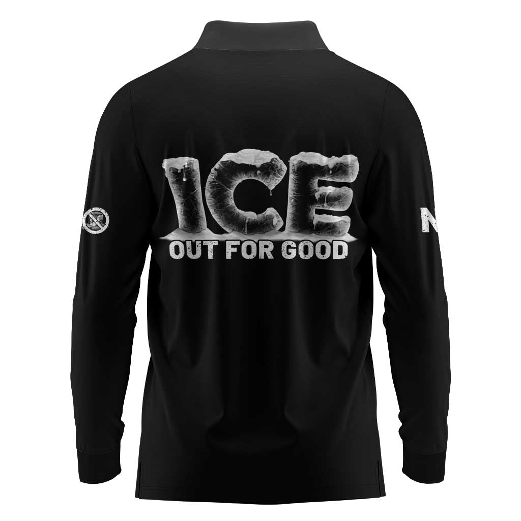 Ice Out For Good Long Sleeve Polo Shirt No Ice Patriotic Protest