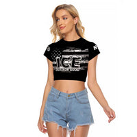 Ice Out For Good Raglan Cropped T Shirt No Ice Patriotic Protest