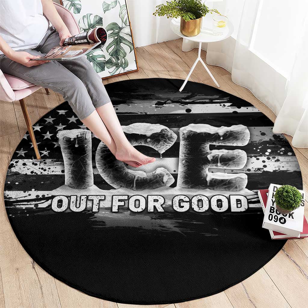 Ice Out For Good Round Carpet No Ice Patriotic Protest