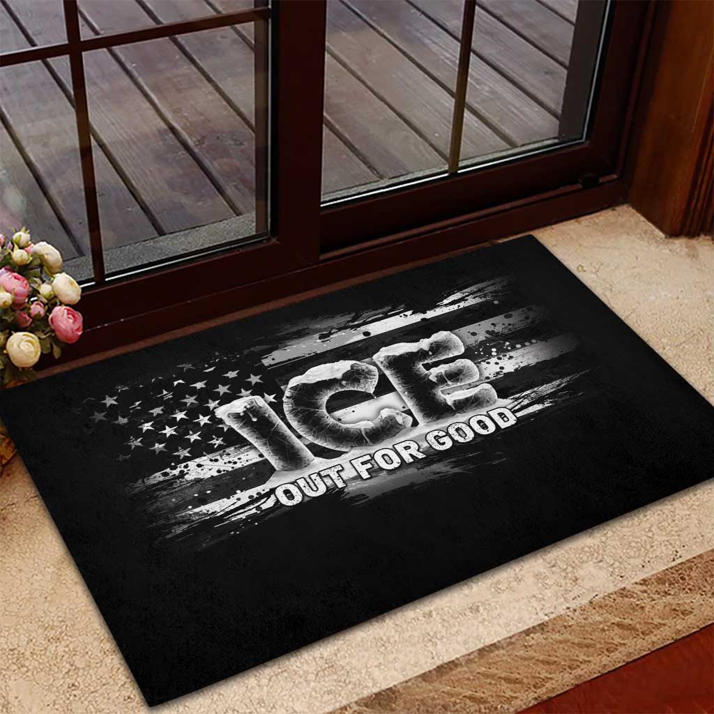 Ice Out For Good Rubber Doormat No Ice Patriotic Protest