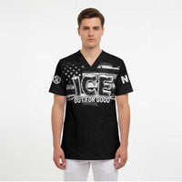 Ice Out For Good Scrub Top No Ice Patriotic Protest