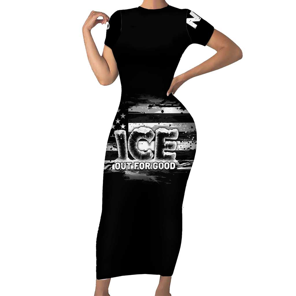 Ice Out For Good Short Sleeve Bodycon Dress No Ice Patriotic Protest
