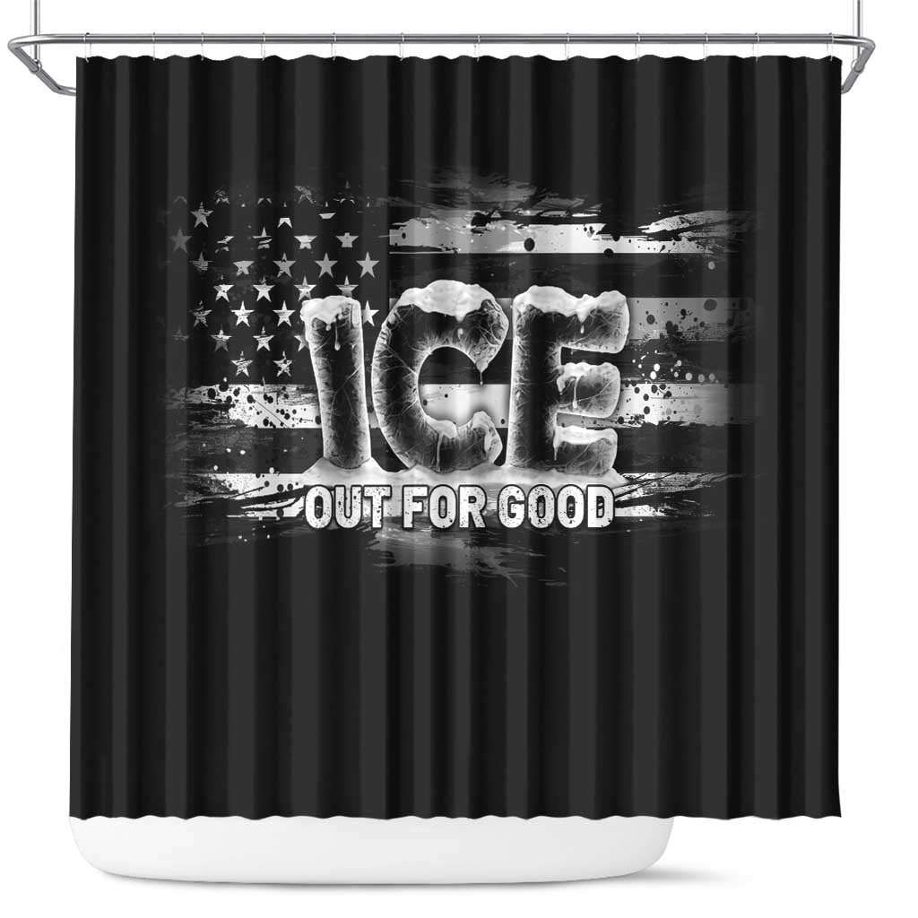 Ice Out For Good Shower Curtain No Ice Patriotic Protest