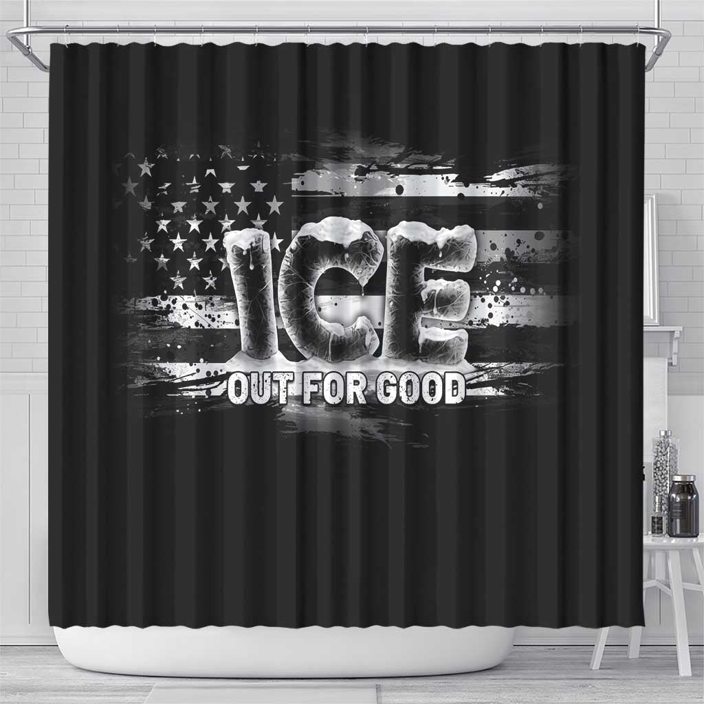Ice Out For Good Shower Curtain No Ice Patriotic Protest