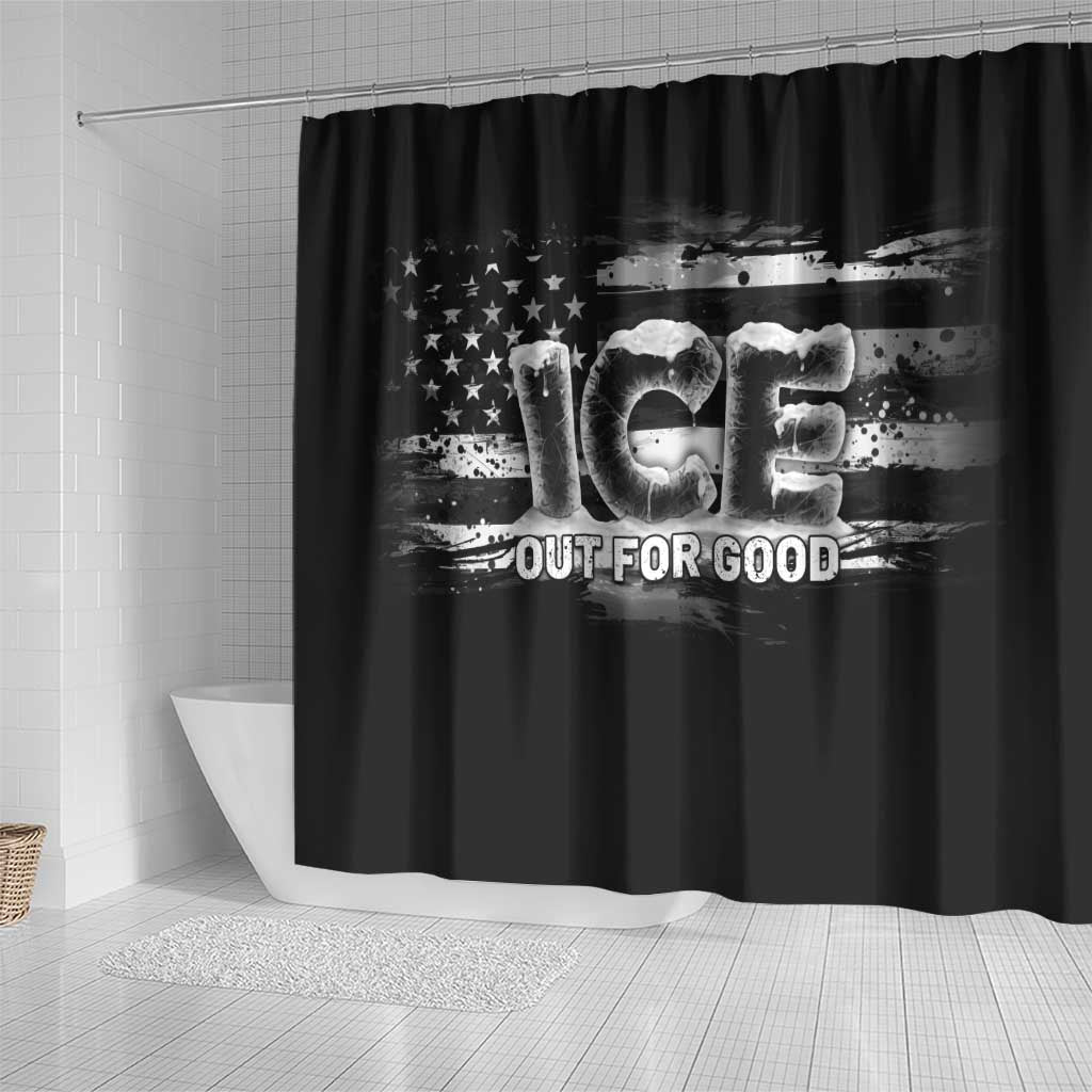 Ice Out For Good Shower Curtain No Ice Patriotic Protest