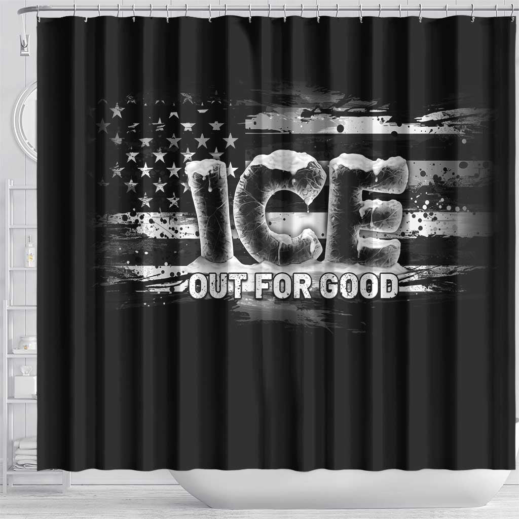 Ice Out For Good Shower Curtain No Ice Patriotic Protest