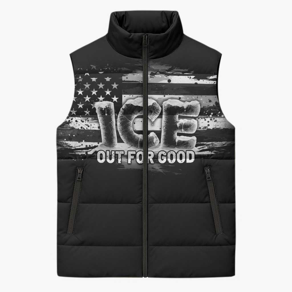Ice Out For Good Sleeveless Puffer Jacket No Ice Patriotic Protest