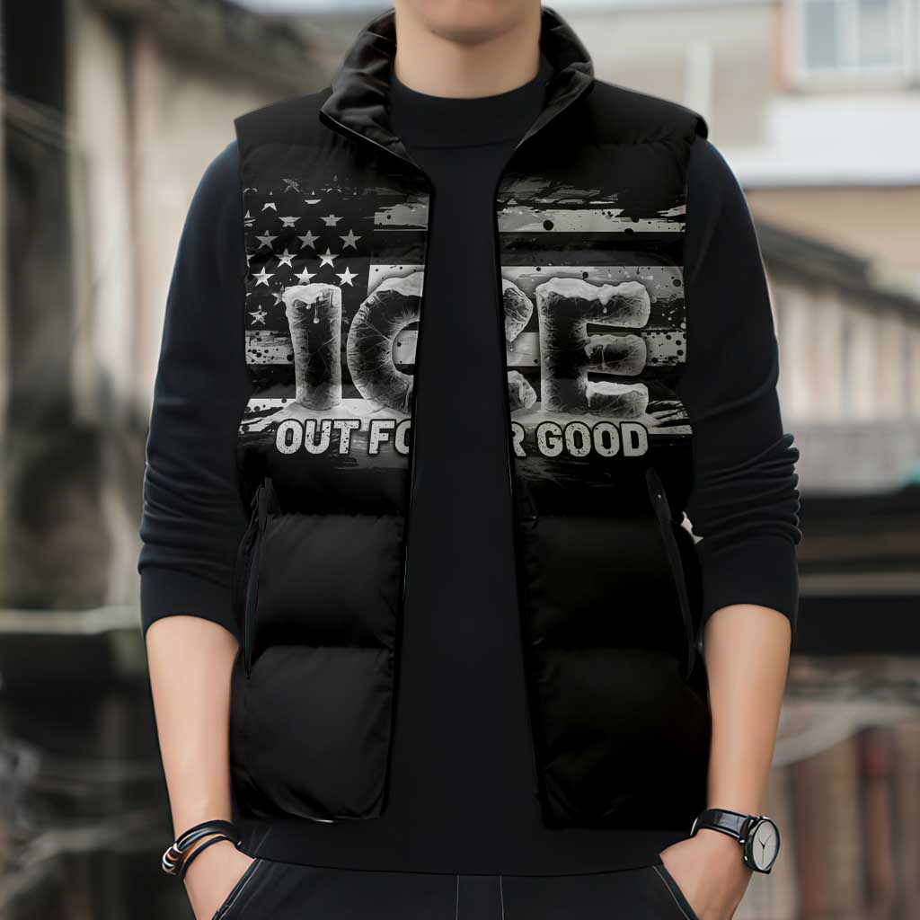 Ice Out For Good Sleeveless Puffer Jacket No Ice Patriotic Protest