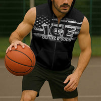 Ice Out For Good Sleeveless Zip Hoodie No Ice Patriotic Protest