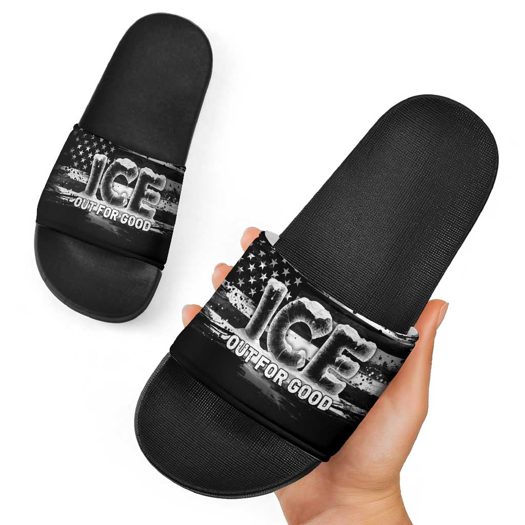 Ice Out For Good Slide Sandals No Ice Patriotic Protest