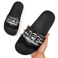 Ice Out For Good Slide Sandals No Ice Patriotic Protest